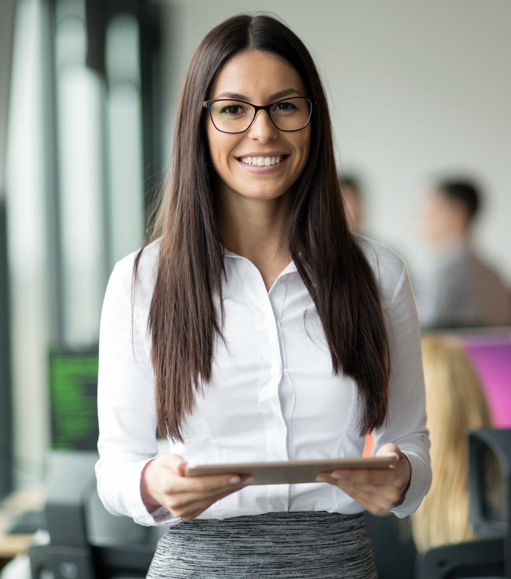 Businesswoman career at information technology office